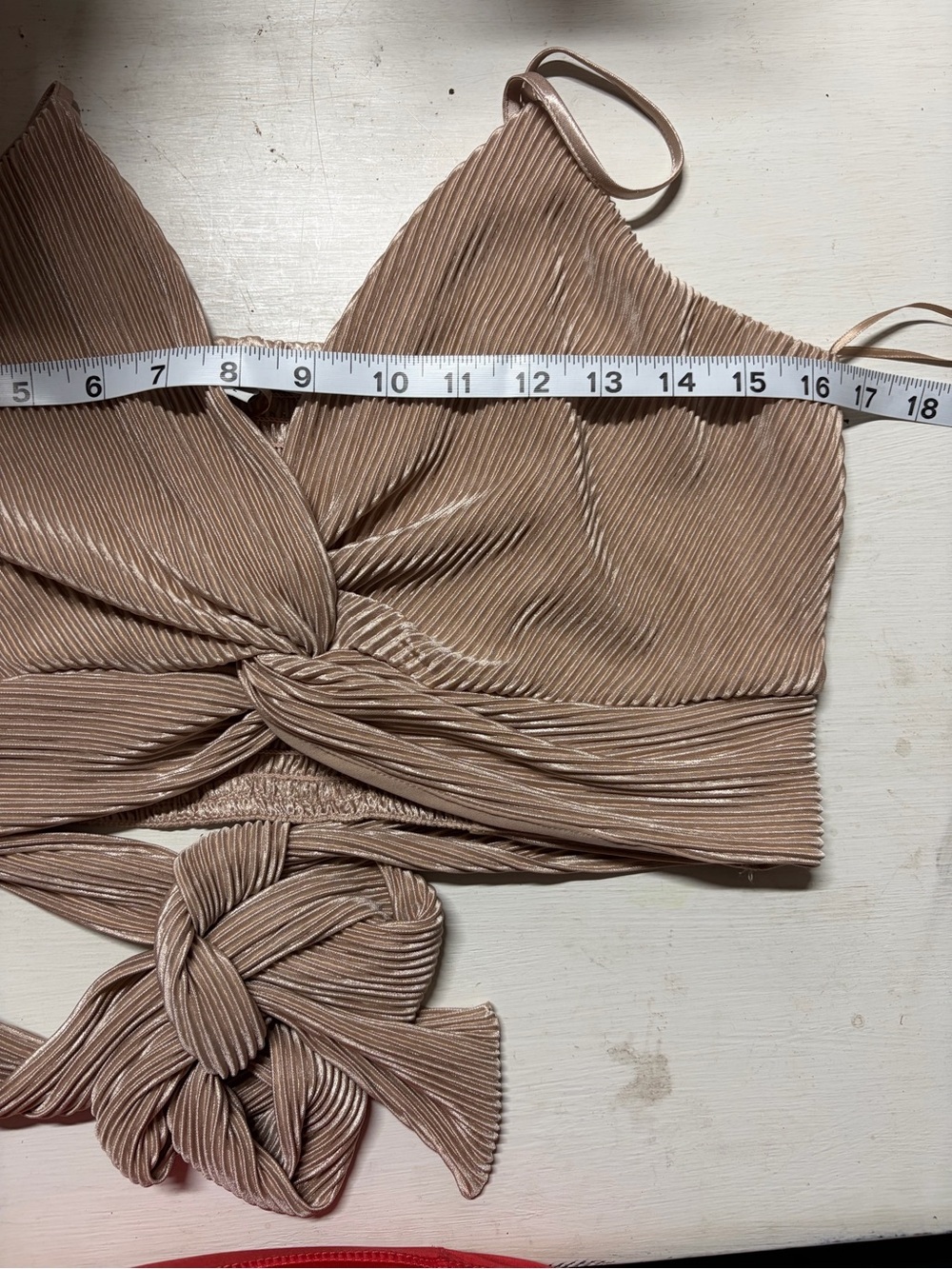 NWT RO&DE 2 Piece Pleated Shimmer Set Tie Back Top Wide Leg Pants L - Picture 10 of 11